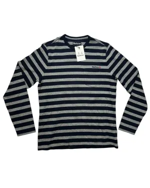 Barbour Long Sleeve Shirt Gray Black Stripes M SALE
