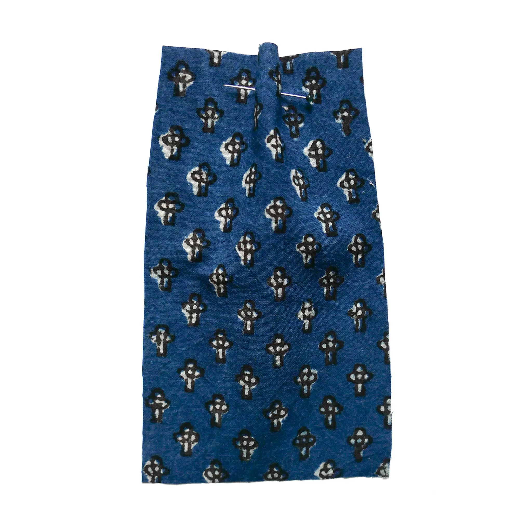 Block Print Bagru Cross Blue