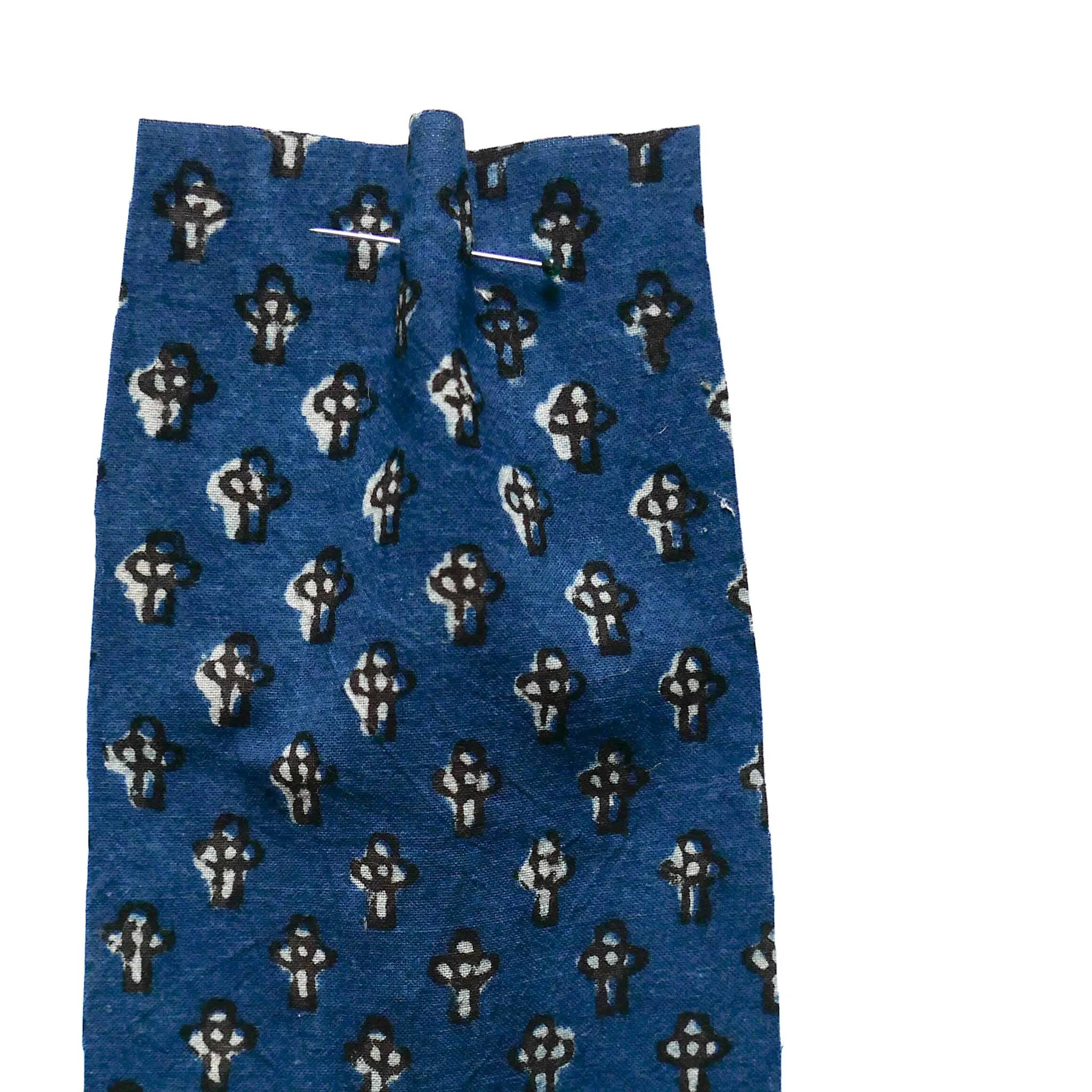 Block Print Bagru Cross Blue