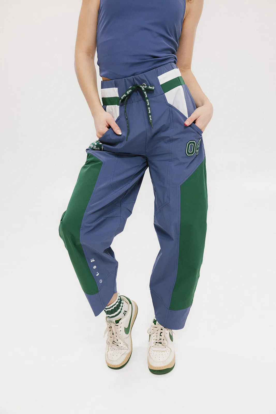 Caitlin Warm-Up Pant - Indigo/Green