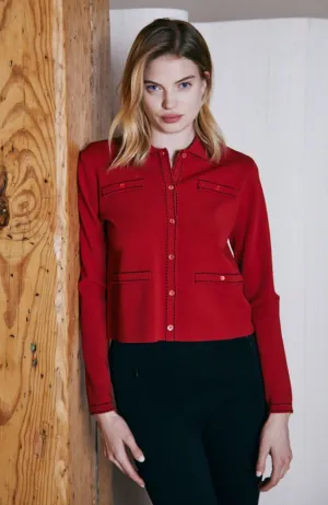 Collared Jacket Topstitch Detail