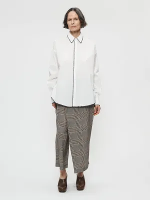 Contrast Overlock Uniform Shirt