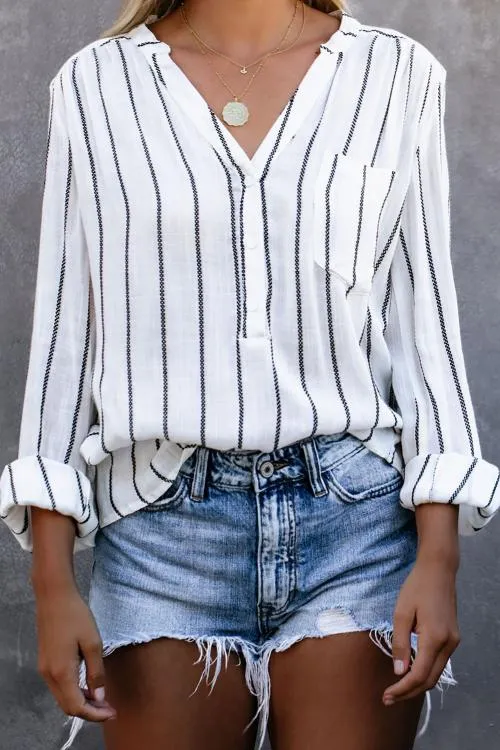 Crisp Air Button Embroidered Top