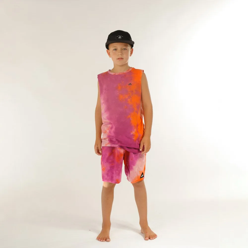 DYE MUSCLE TEE - Pink Dye