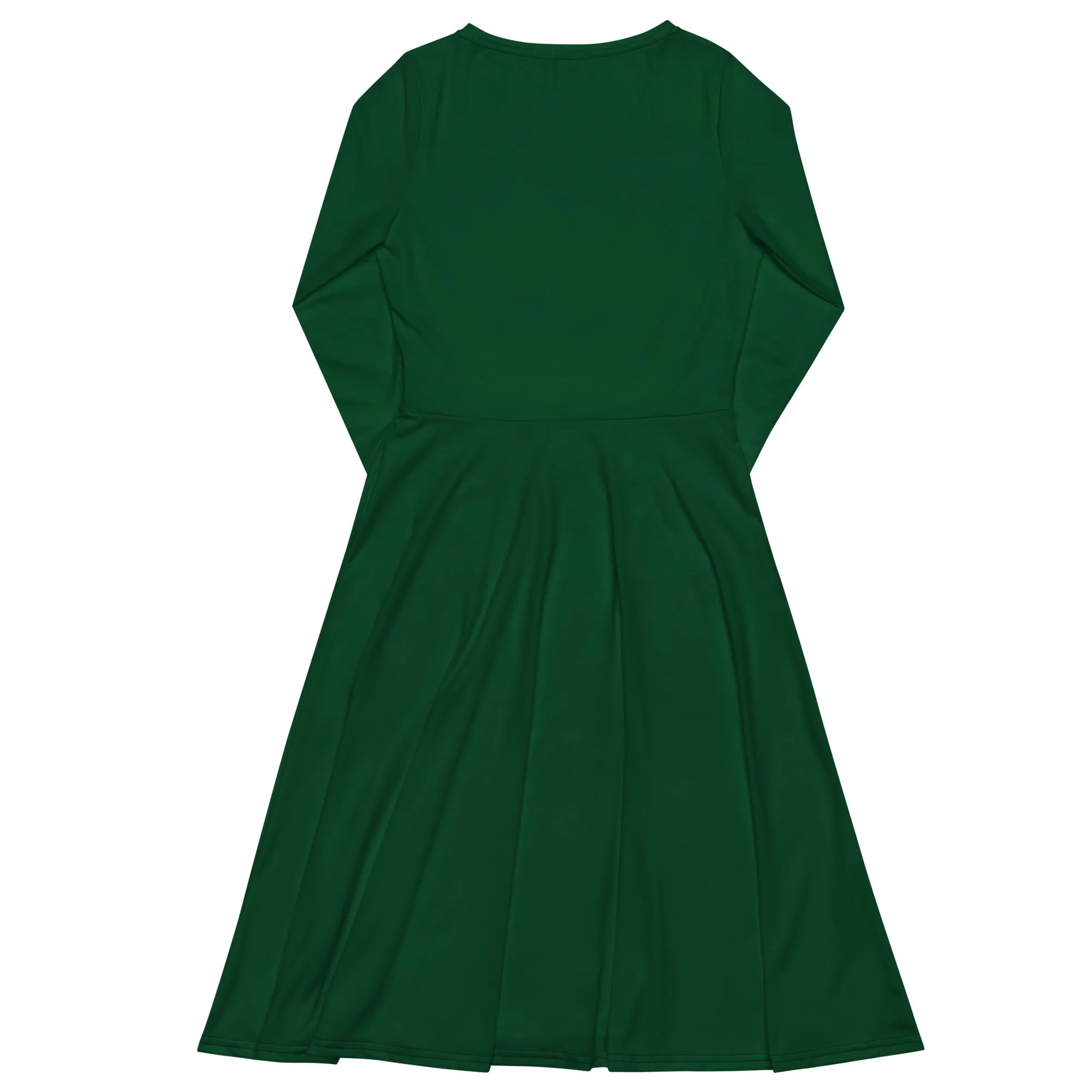 GG - Women's long sleeve midi dress - Forest Green