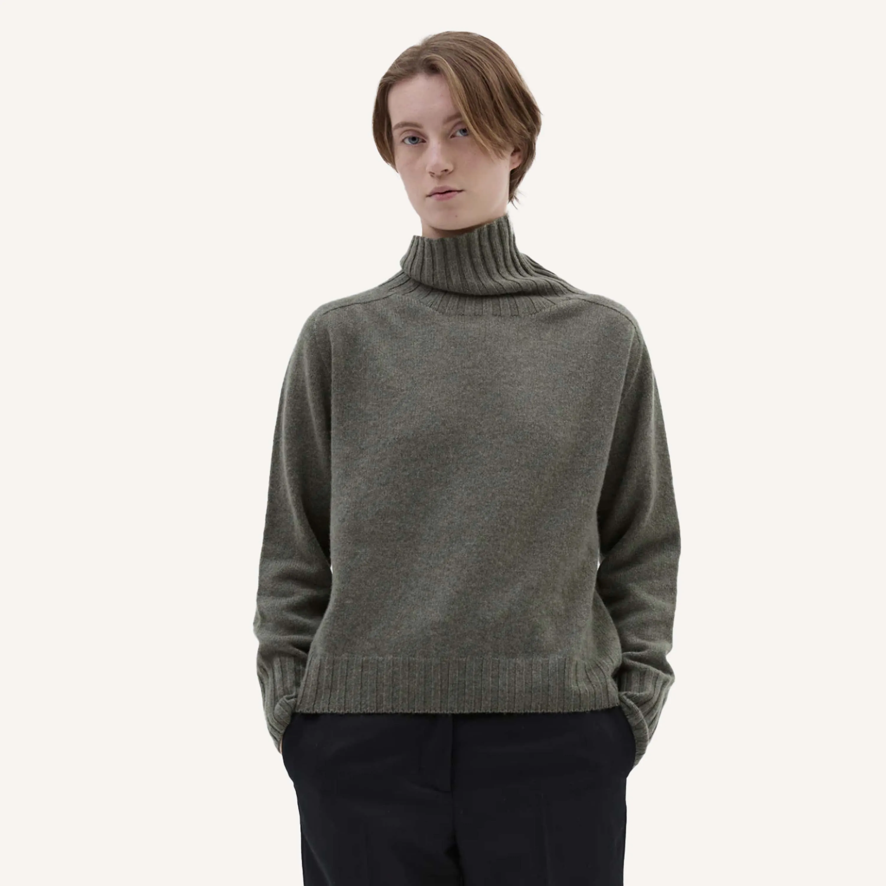 MARGARET HOWELL WIDE ROLL NECK SWEATER