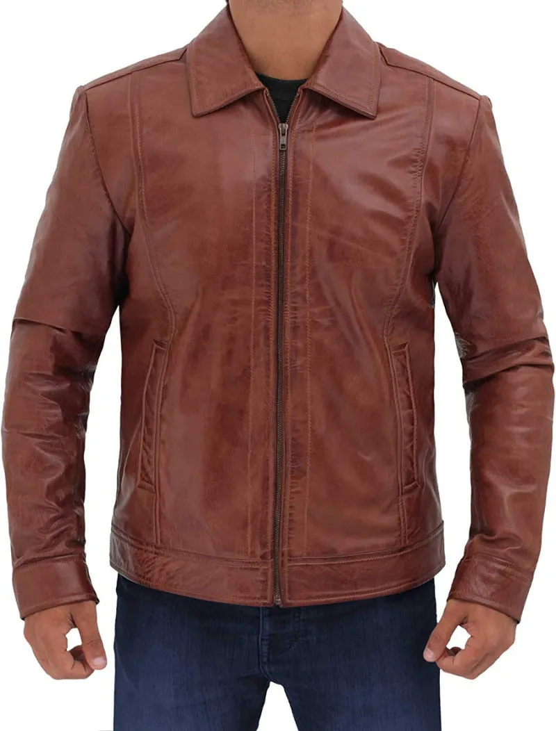 Mens Waxed Leather Jacket