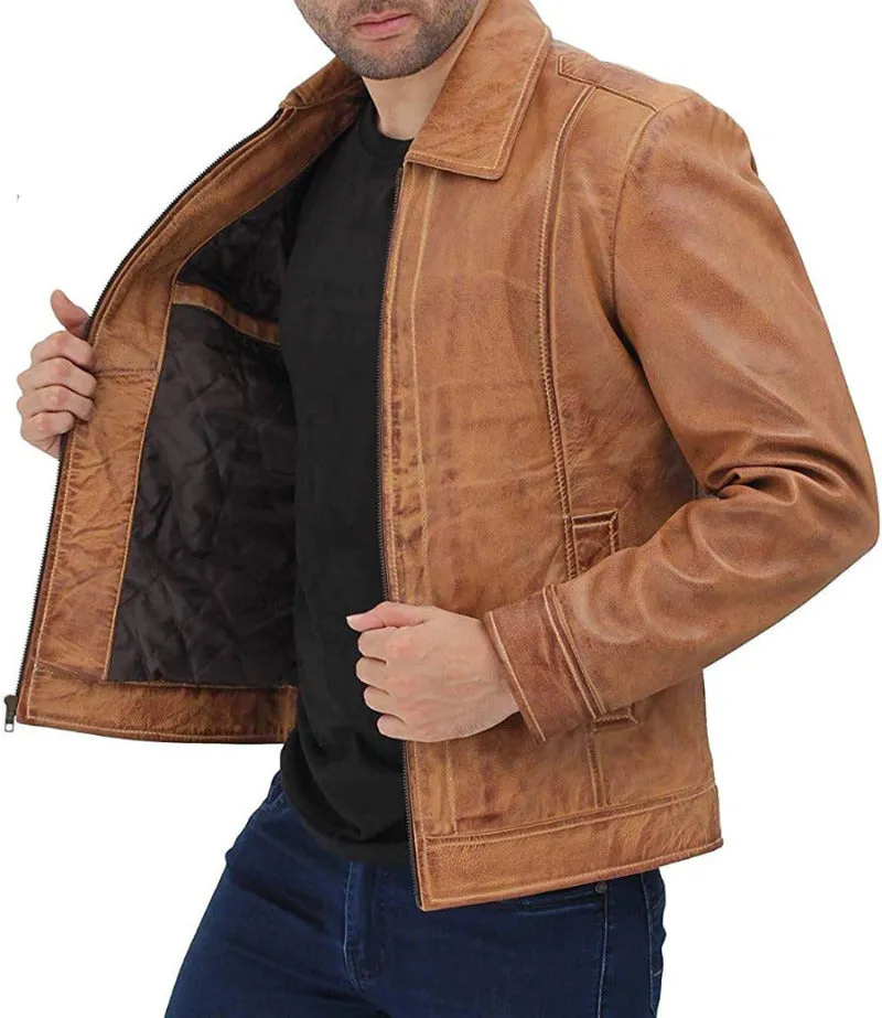 Mens Waxed Leather Jacket
