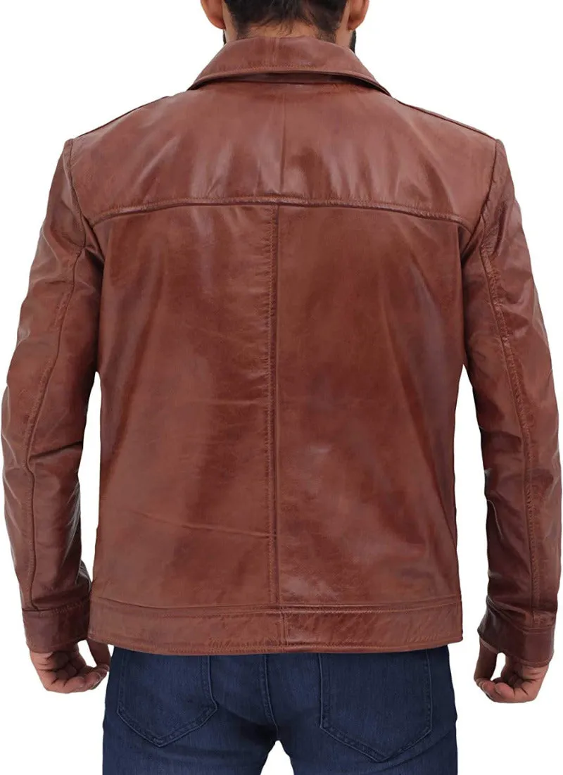 Mens Waxed Leather Jacket