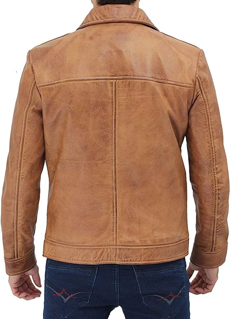Mens Waxed Leather Jacket