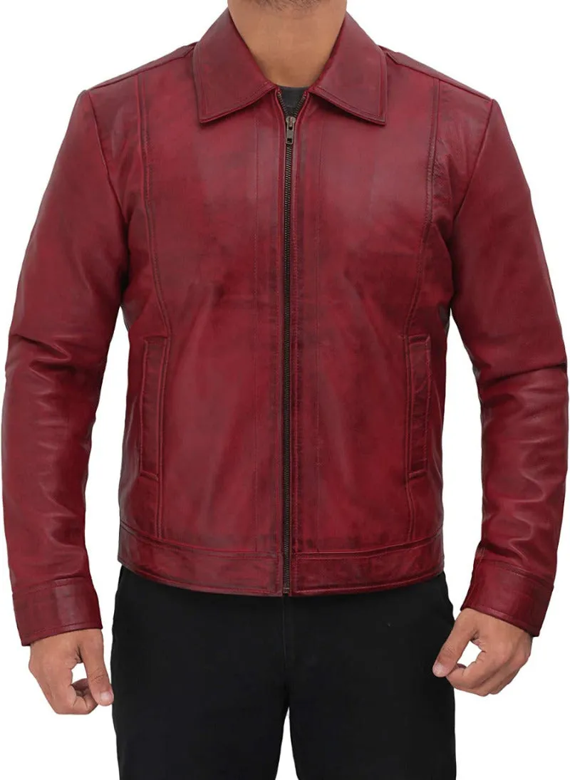 Mens Waxed Leather Jacket