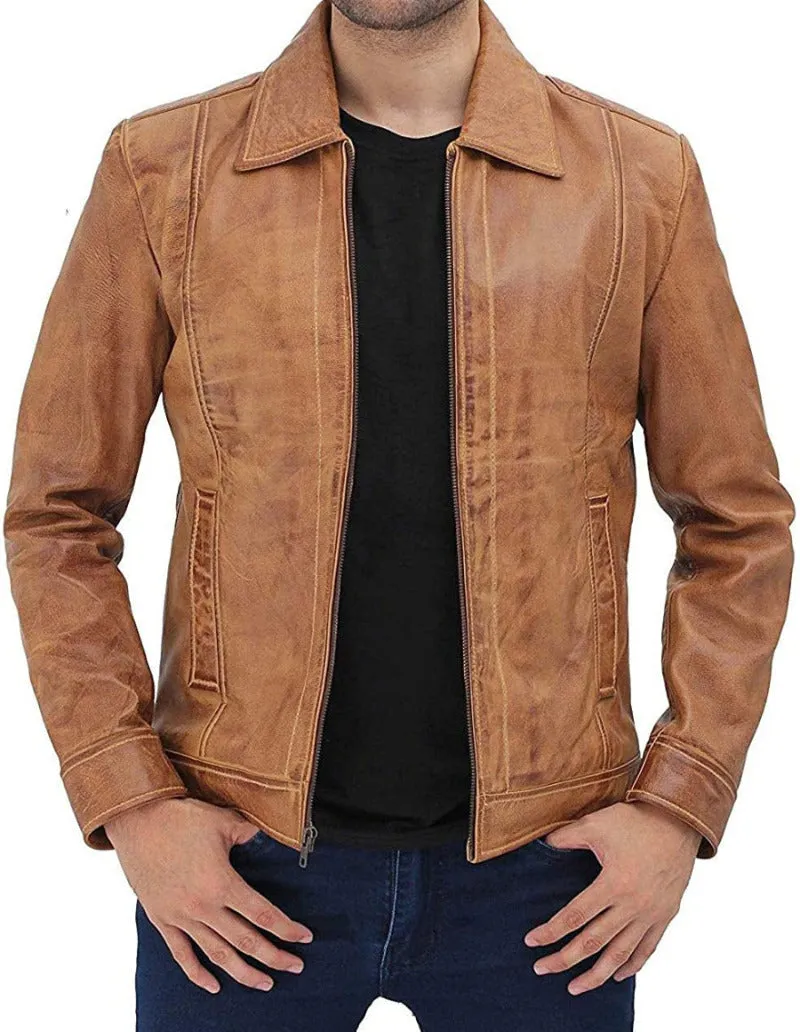 Mens Waxed Leather Jacket