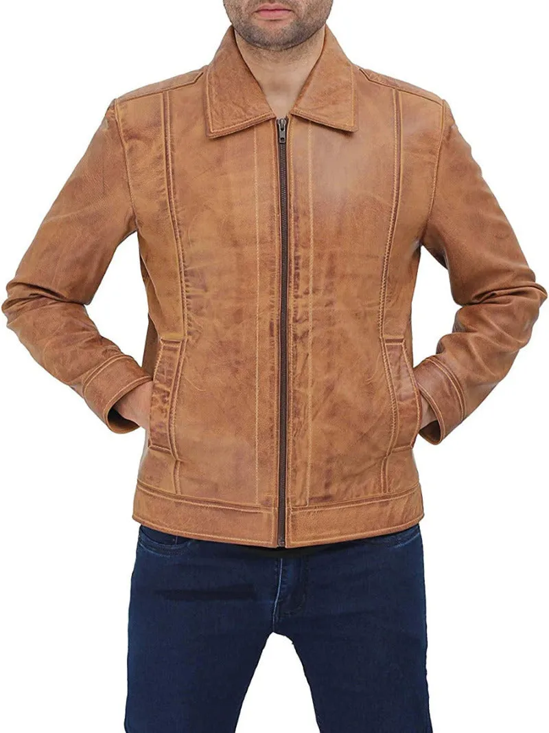 Mens Waxed Leather Jacket
