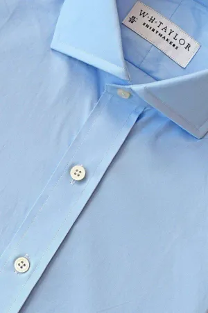 Plain Sky Blue Poplin Men's Bespoke Shirt