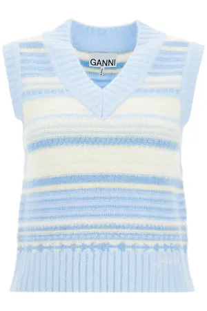 "soft striped knit vest with a comfortable