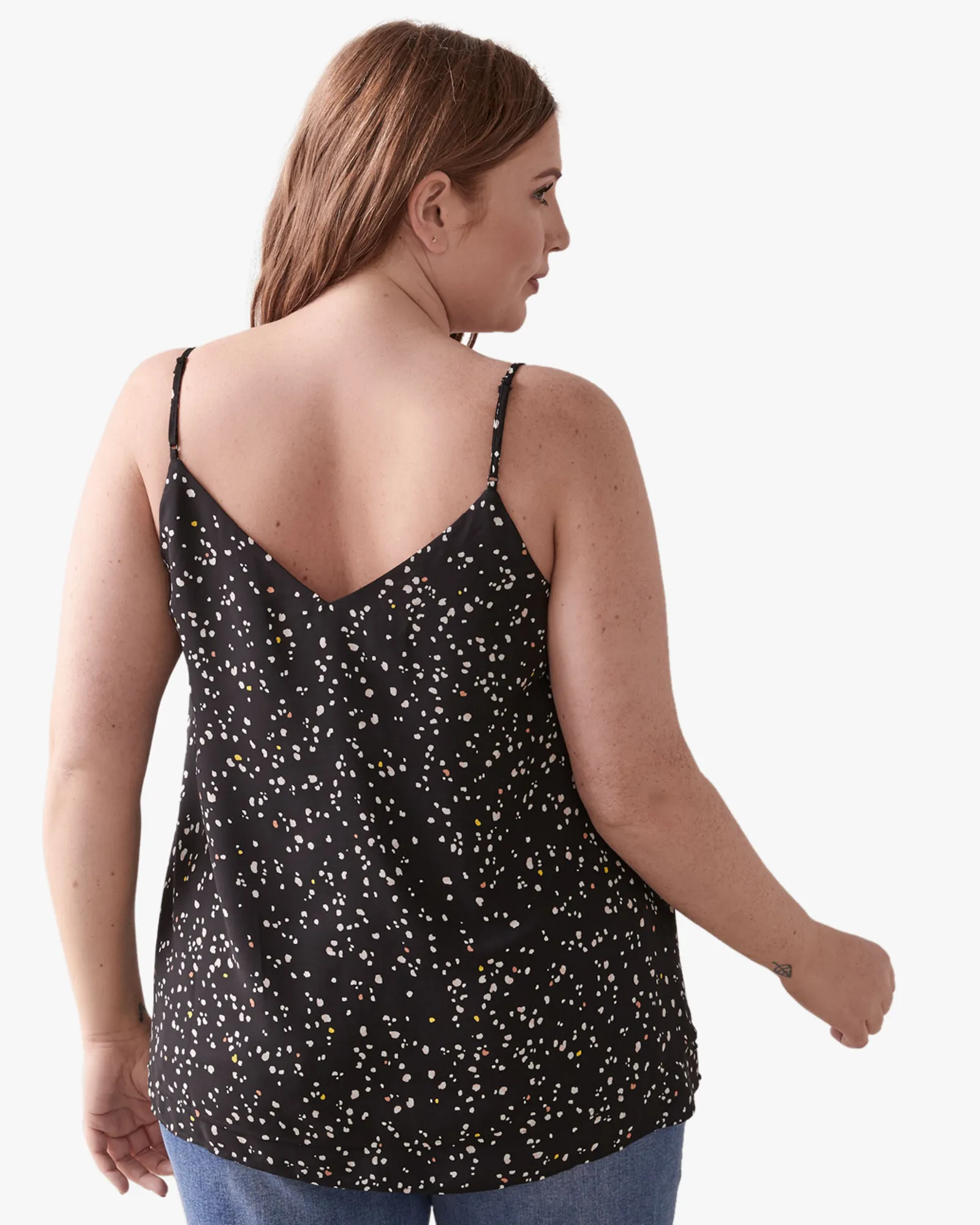 Shannon V-Neck Cami | Black / Forest Green