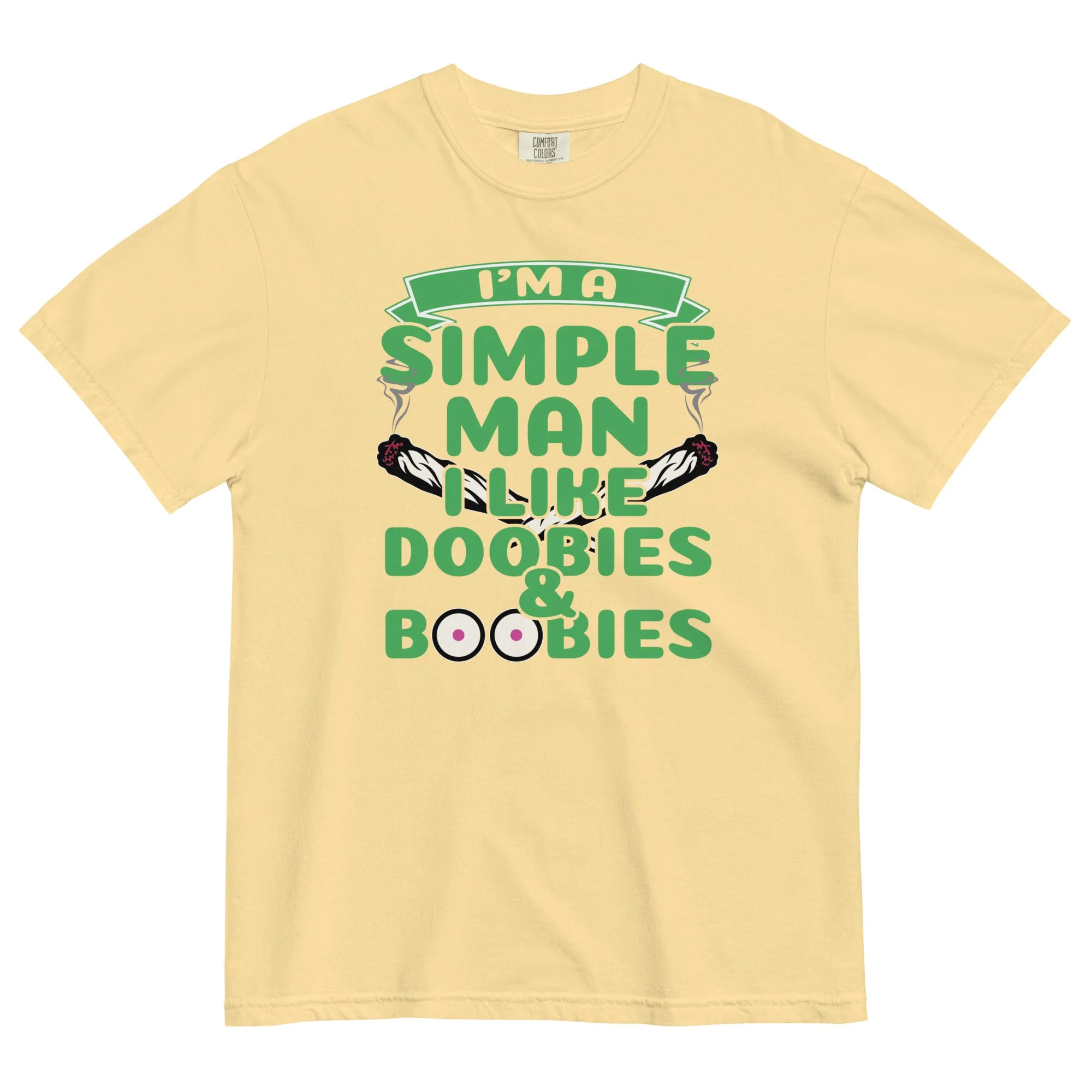 Simple Man T-Shirt | Doobies & Boobies Funny Weed Tee - Magic Leaf Tees