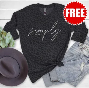 Simply Blessed 3/4 Sleeve V-Neck - 0