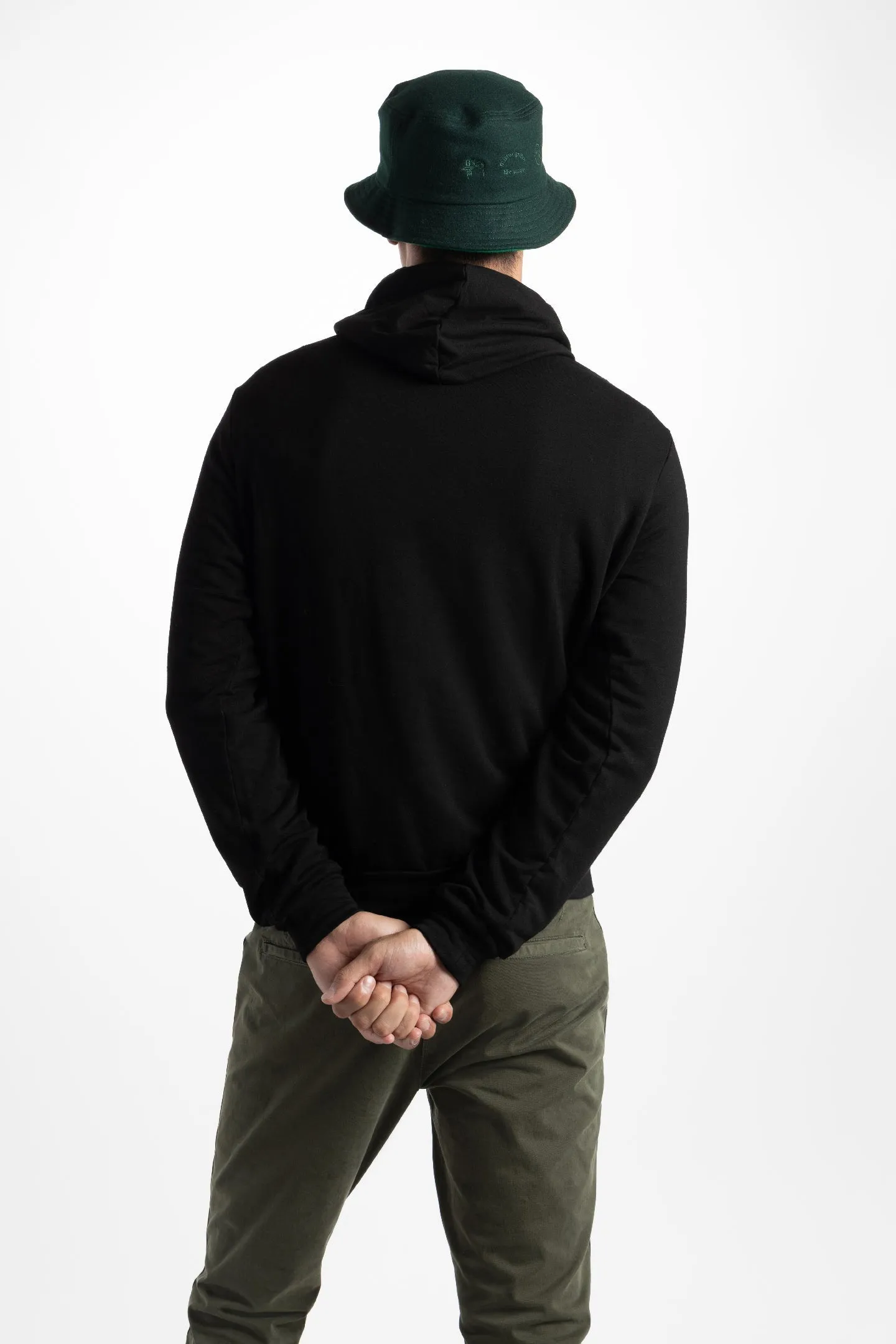Soft Cloth Hollywood Hoodie in Japanese Stretch Terry - Black
