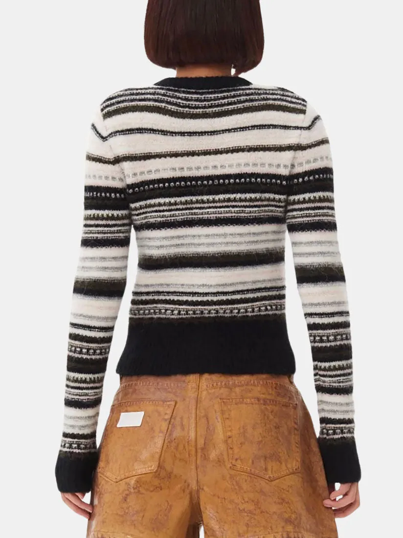 Soft Wool Stripe Cardigan