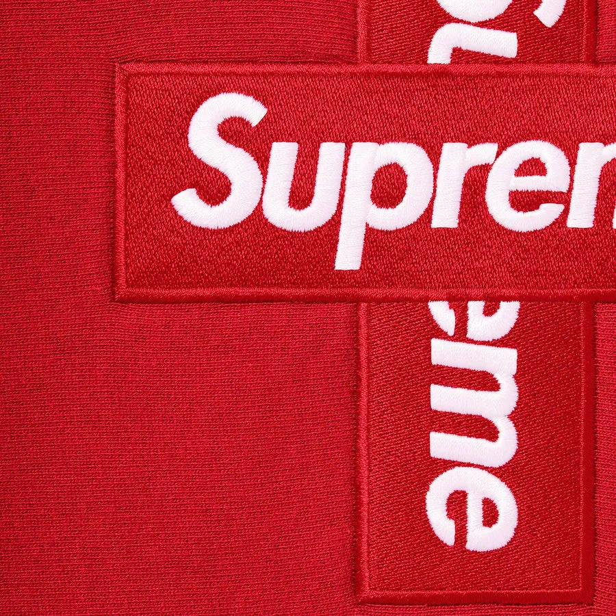 Supreme Cross Box Logo Hooded Sweatshirt Red