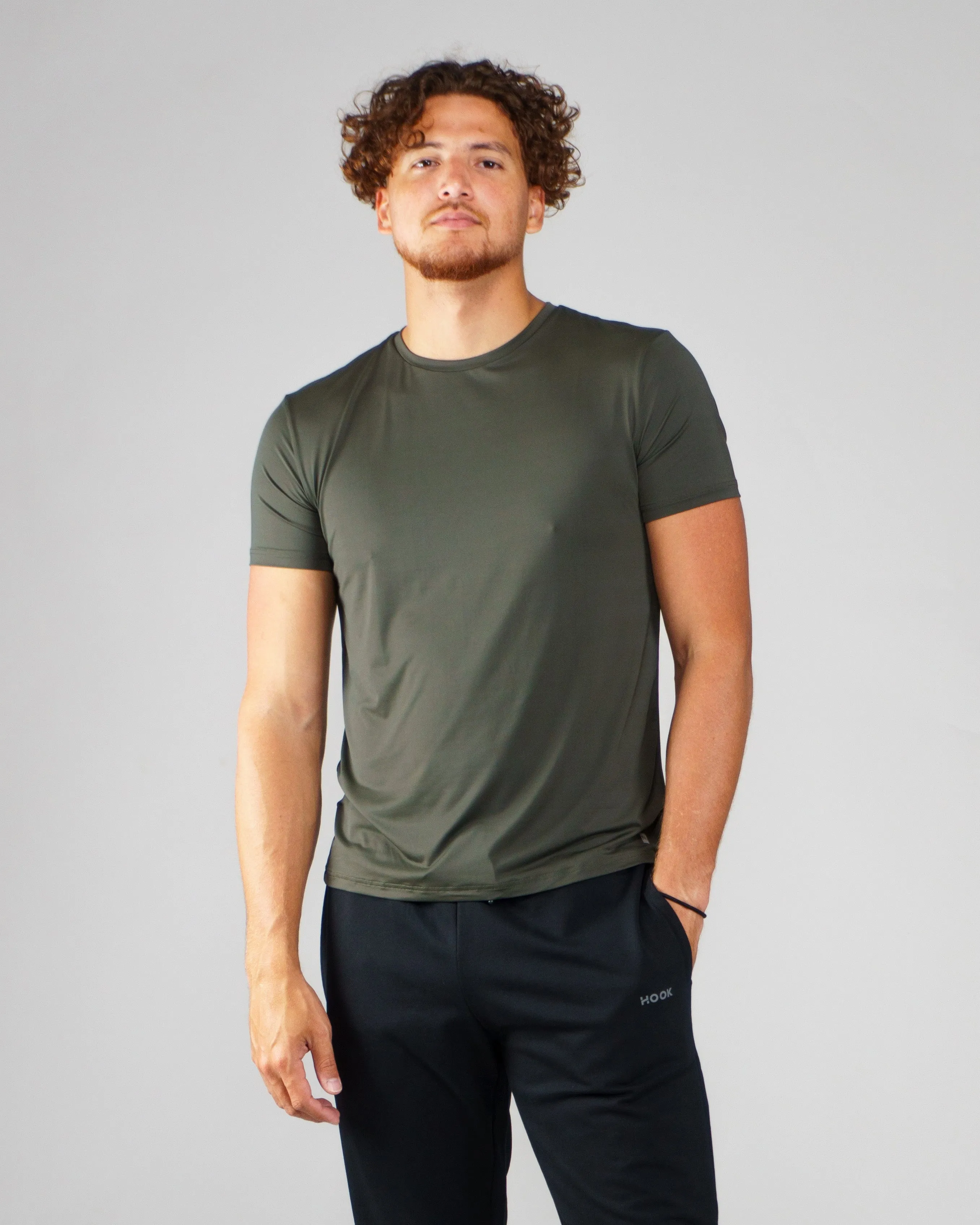 T-shirt Nu Crisp microfibre khaki