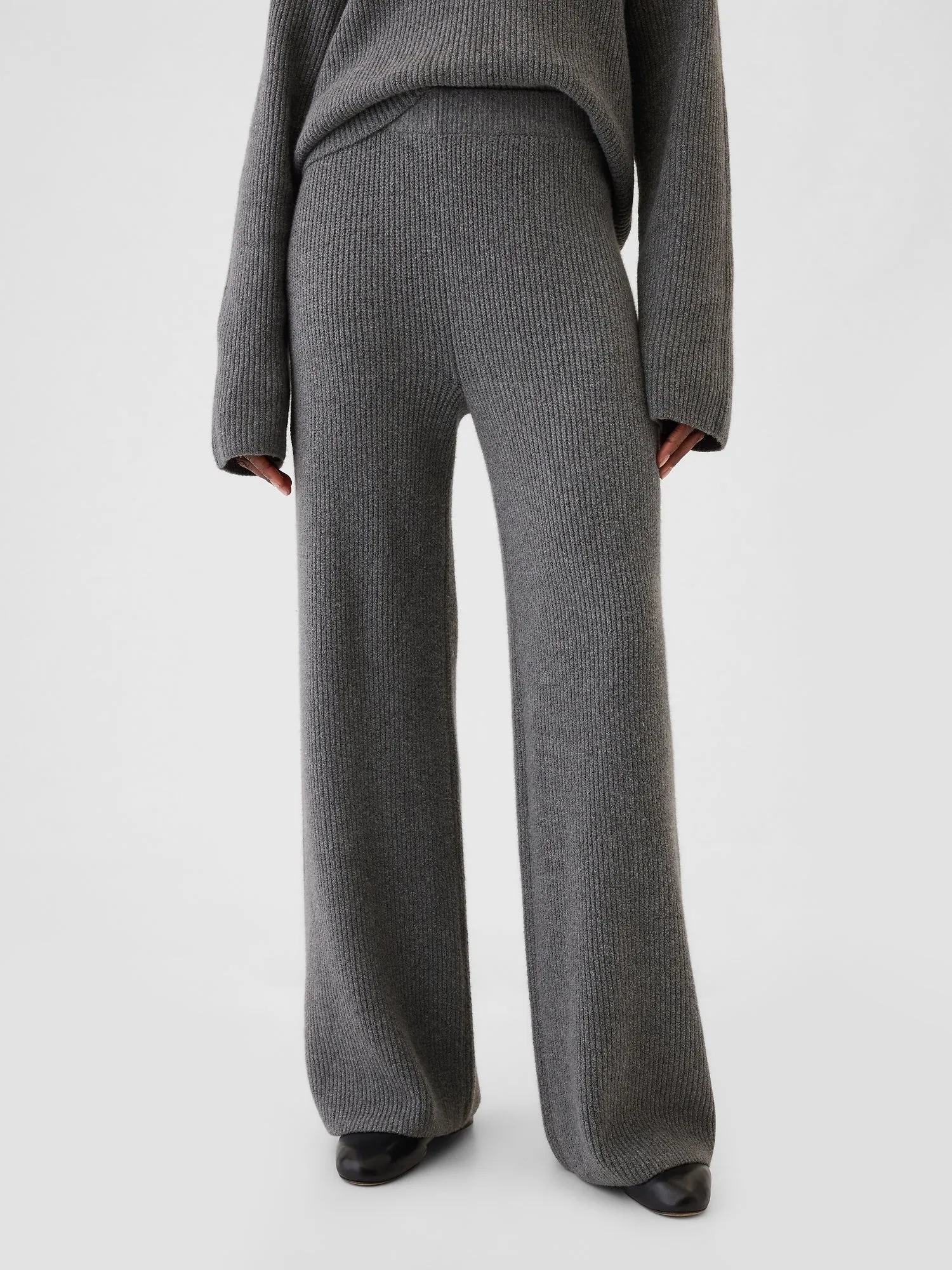 Warm Shaker Stitch Sweater Knit Pants