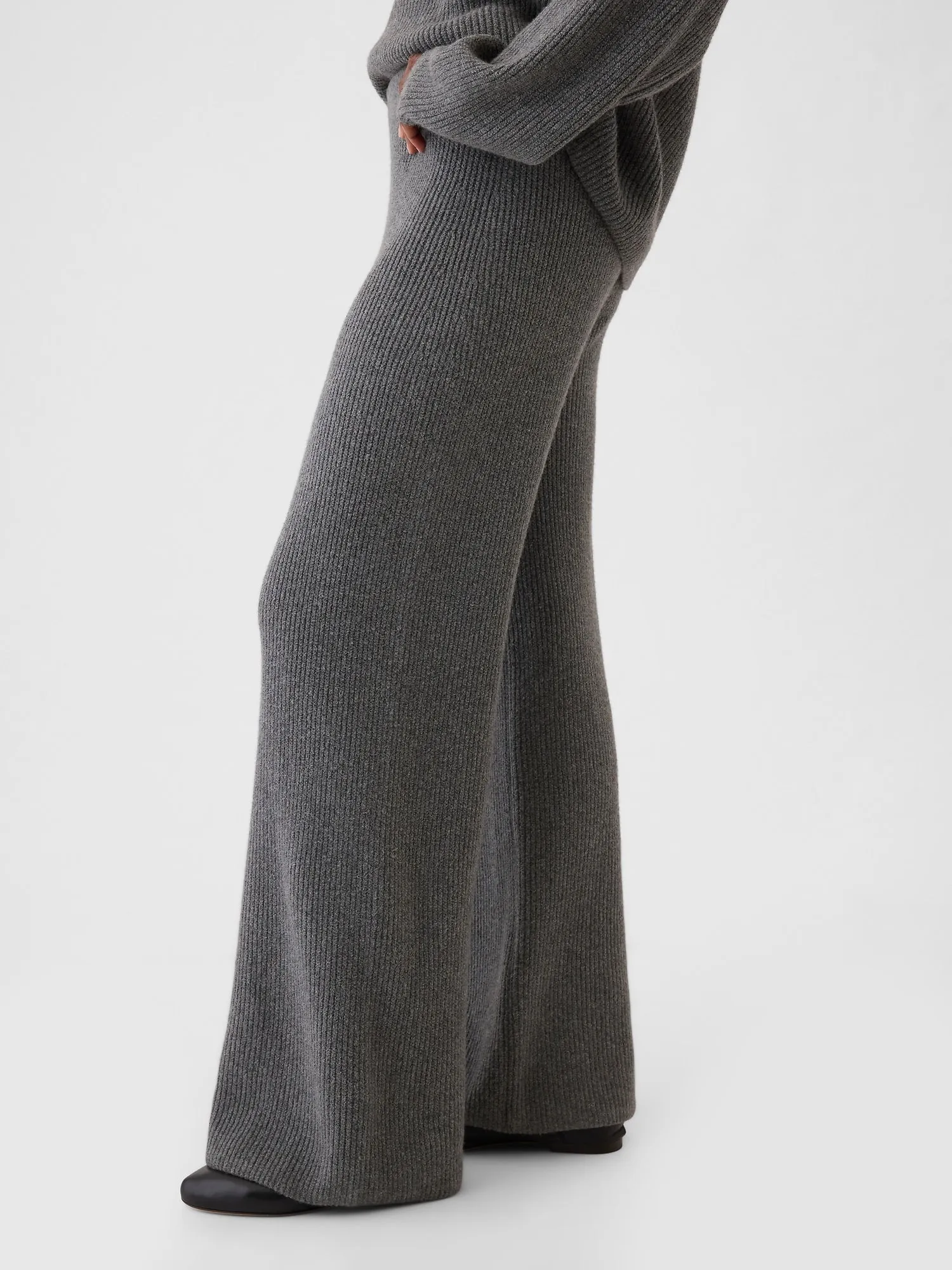 Warm Shaker Stitch Sweater Knit Pants