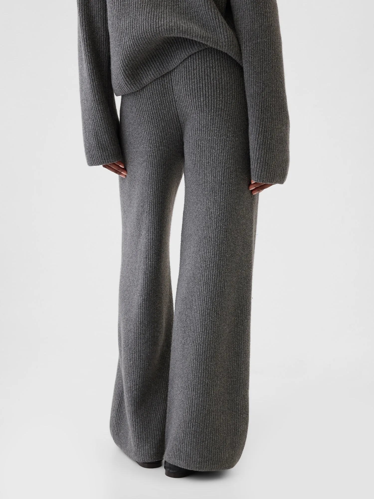 Warm Shaker Stitch Sweater Knit Pants