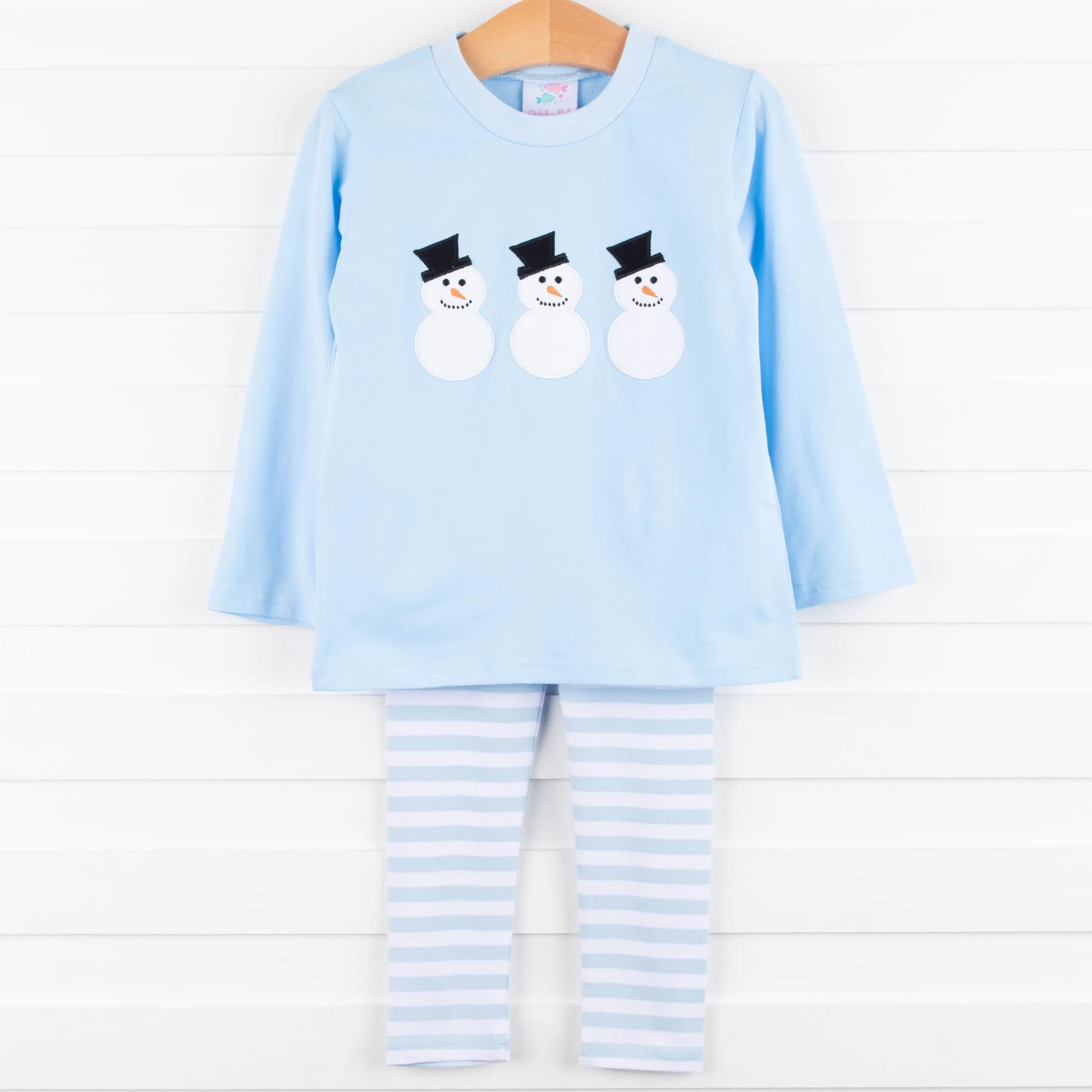 Warm Wishes Applique Pant Set, Blue