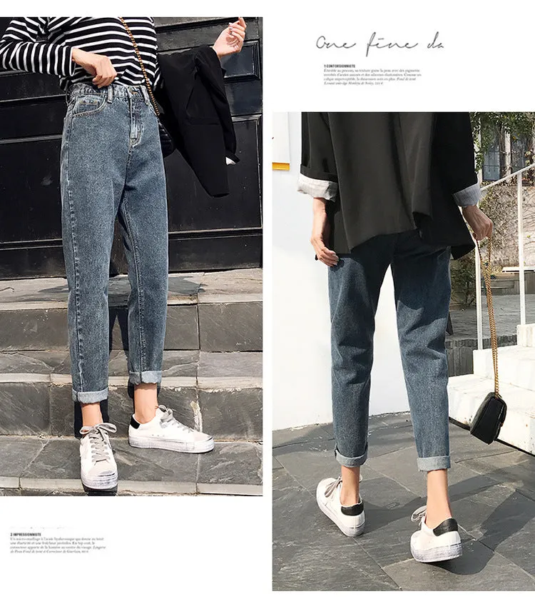 Winter Women 2019 Loose Women High Waist Velvet Jeans
